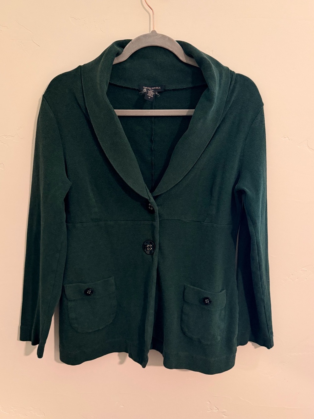 Banana Republic Forest Green Shawl-Collar Cardigan